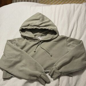 aritzia sage green cropped hoodie